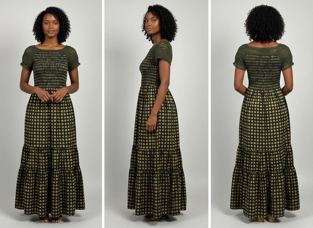 Olive Grove Crochet Maxi Dress