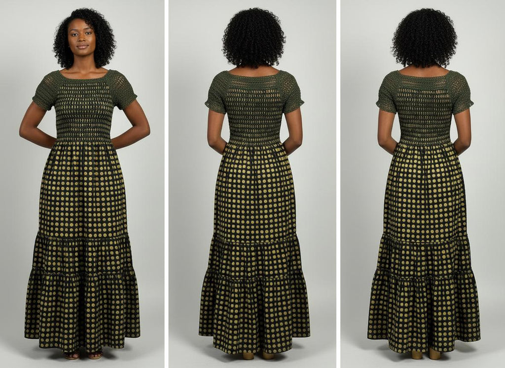 Olive Grove Crochet Maxi Dress