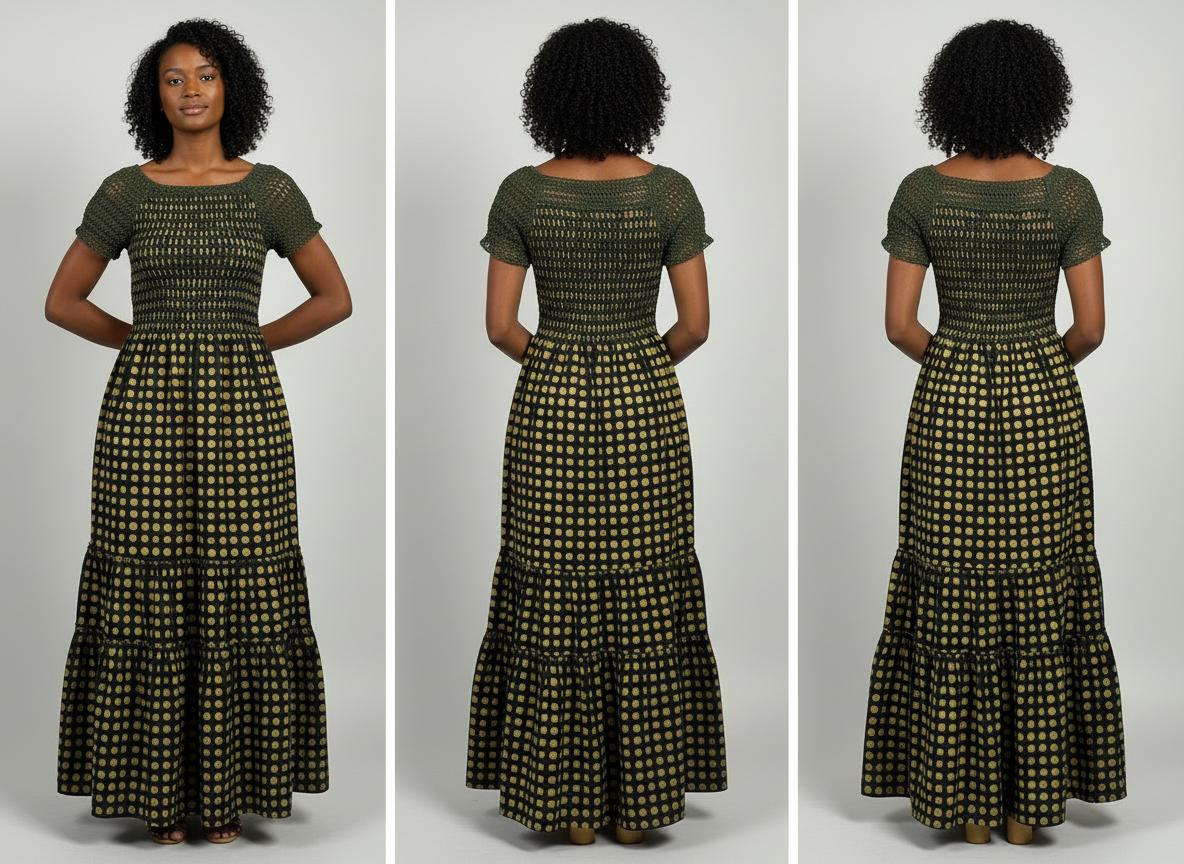 Olive Grove Crochet Maxi Dress