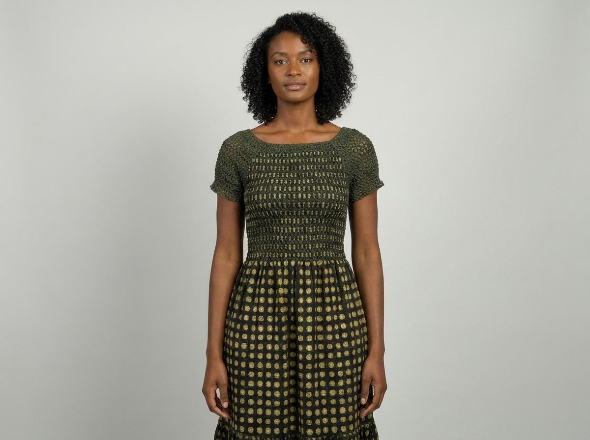 Olive Grove Crochet Maxi Dress