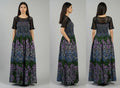 Boho Garden Maxi Dress with Crochet Bodice