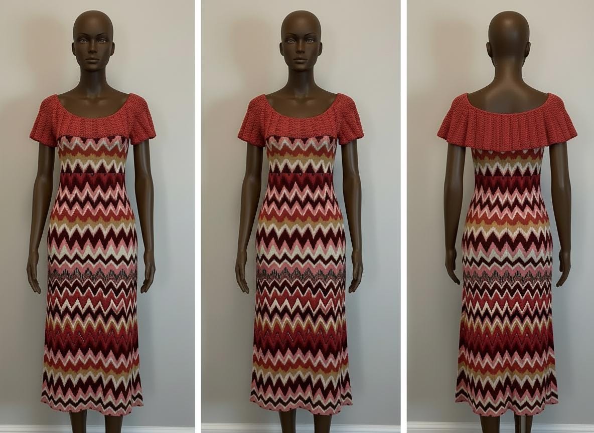 Rust & Rose Chevron Knit Maxi Dress