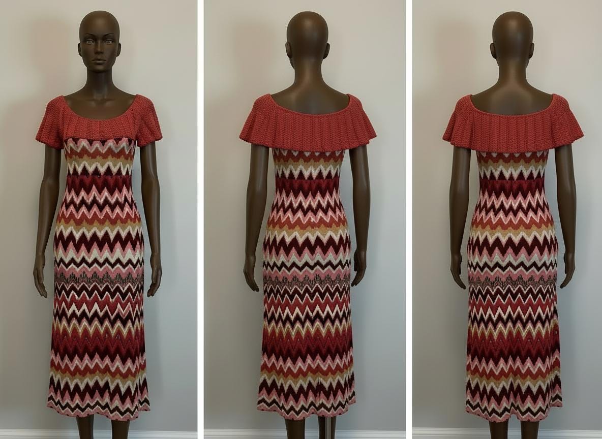Rust & Rose Chevron Knit Maxi Dress