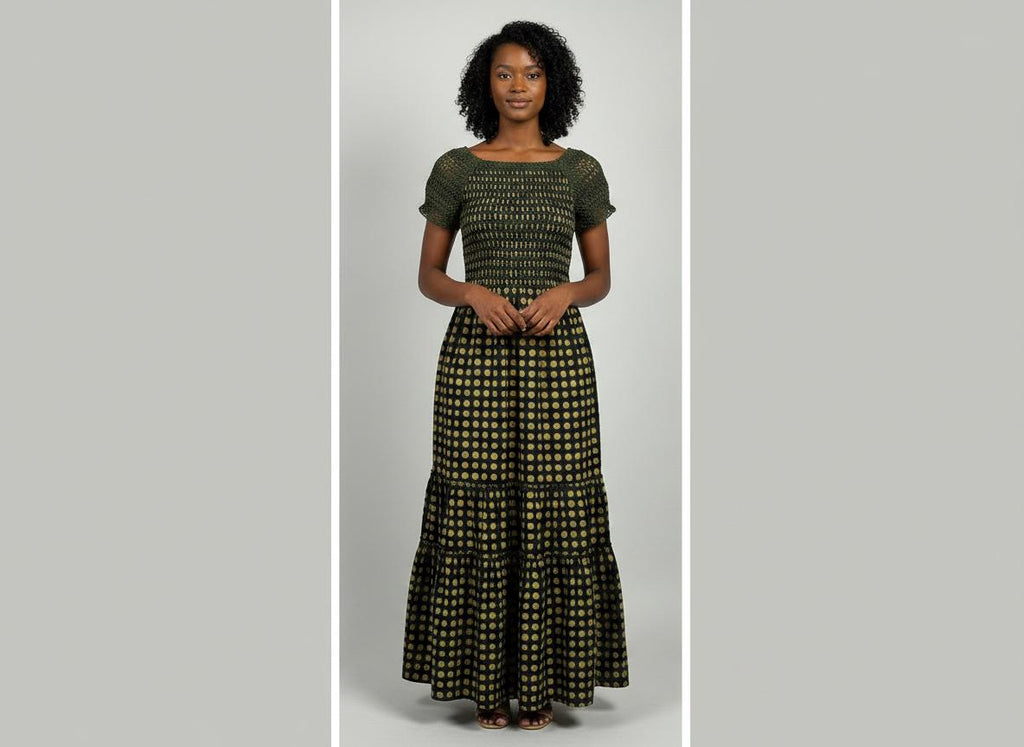Olive Grove Crochet Maxi Dress