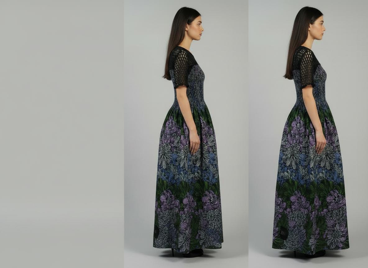 Boho Garden Maxi Dress with Crochet Bodice