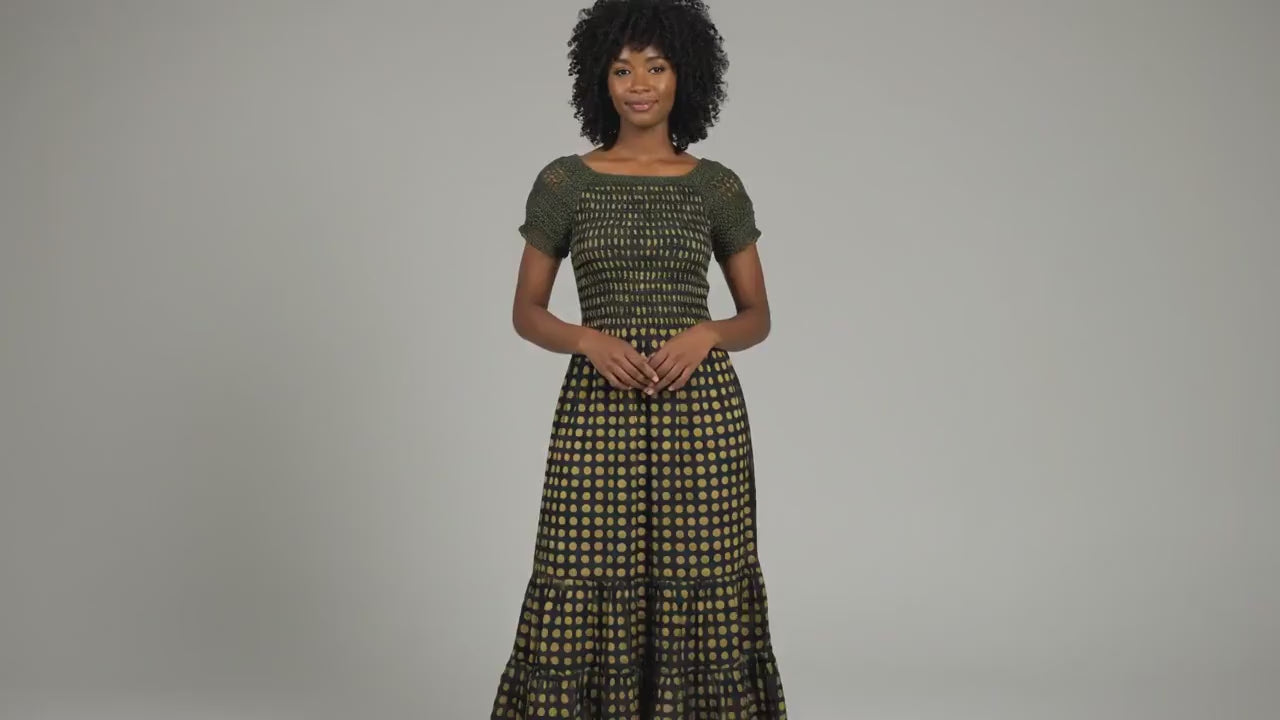 Olive Grove Crochet Maxi Dress
